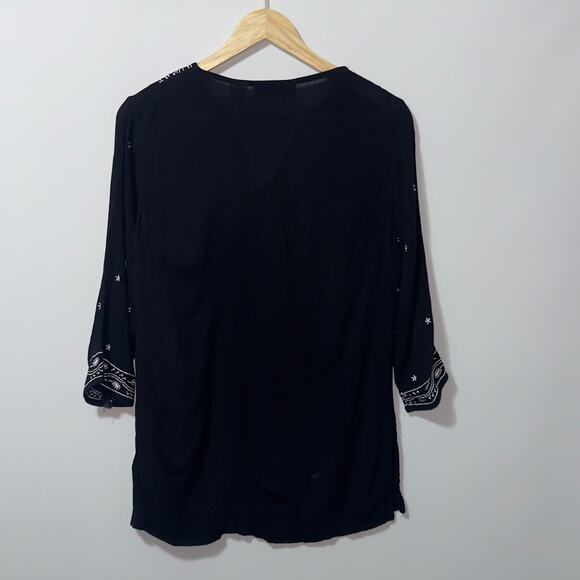 Cathy Daniels black with white embroidery women’s size medium - Picture 2 of 6